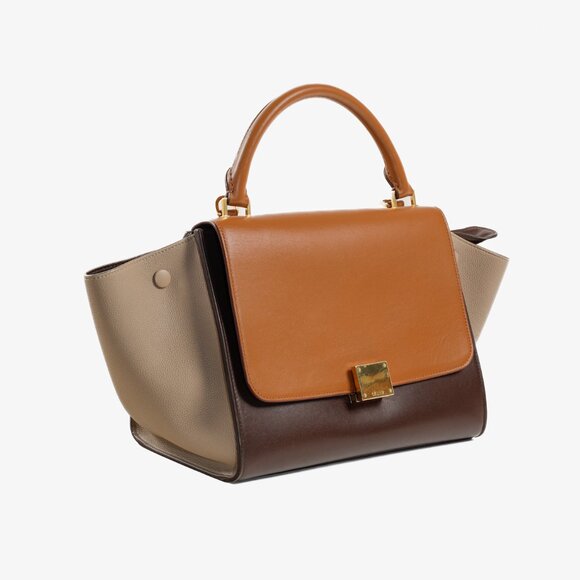 Celine Tri-Color Tan Trapeze Bag - Picture 2 of 14